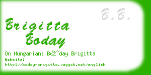 brigitta boday business card